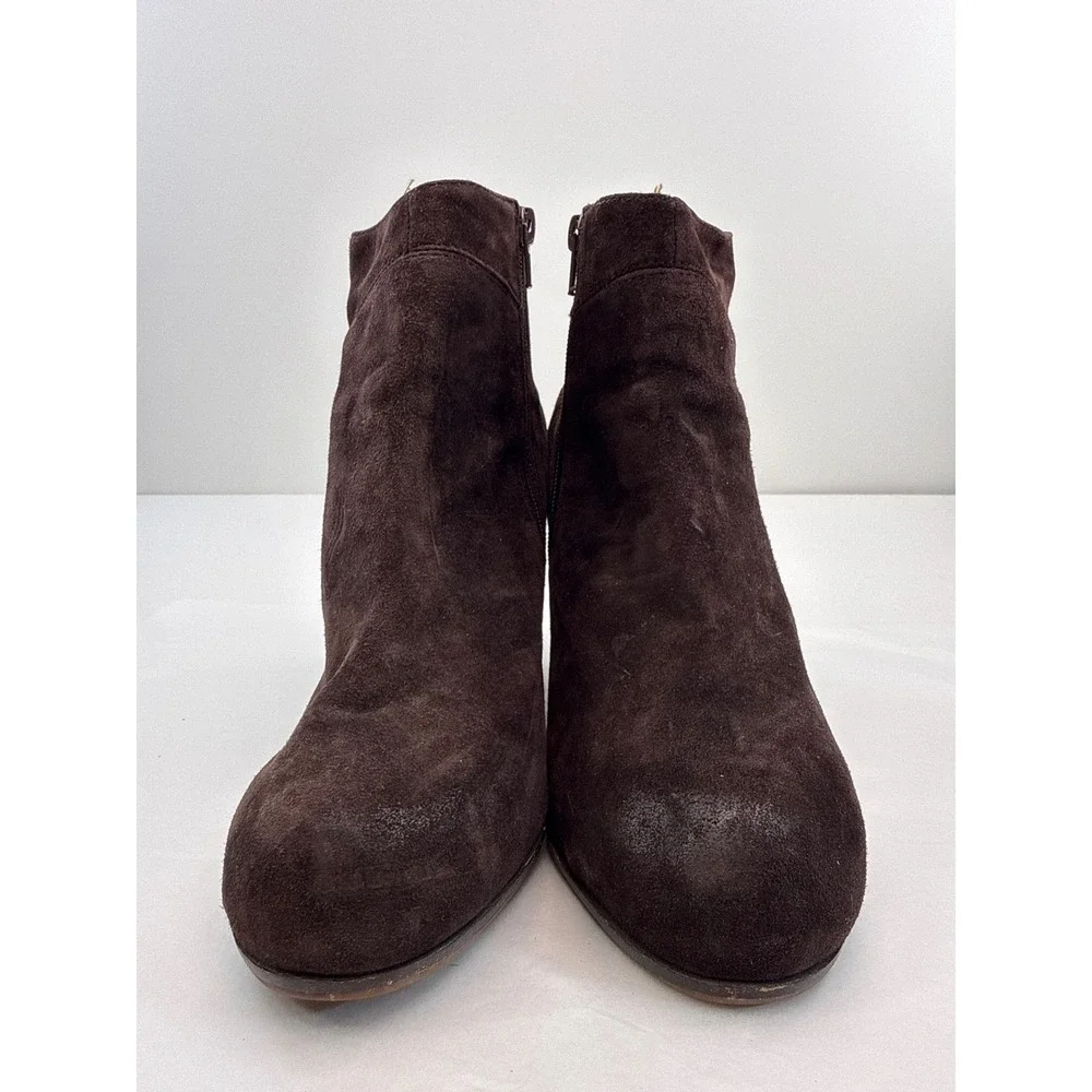 Jeffrey Campbell Chocolate Brown Ankle Boots Women Size 10 Block Heel